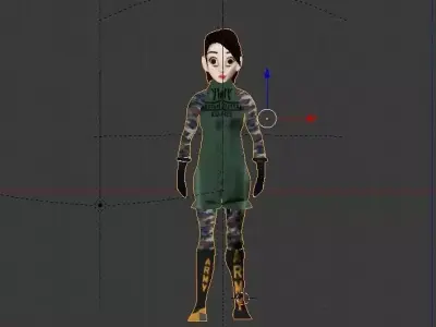 my army girl frd Free low-poly 3D model