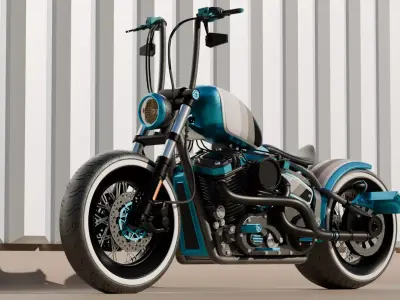 Custom Bobber Motorcycle 3D model