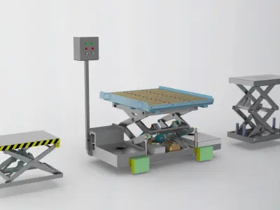 Scissor lifting platform machine Assembly 3D model