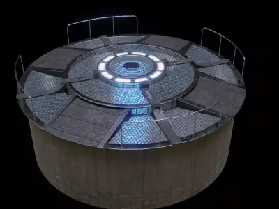 Sci Fi Main Deck Low-poly 3D model