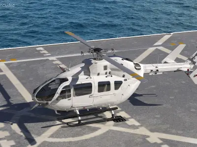 Twin Engine Light Utility Helicopter 3D model