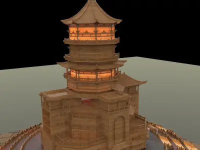 Chinese ancient building 3D model purchase