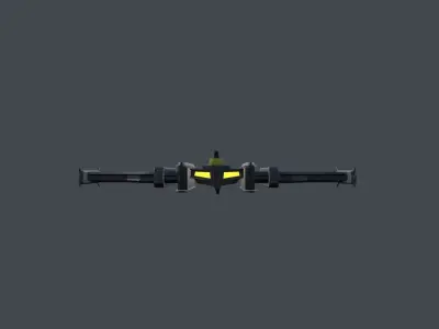 Spaceship Low-poly 3D model 4