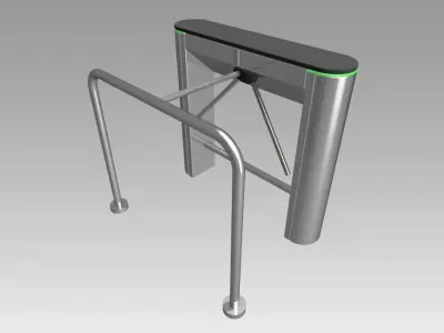 Turnstile tripod trilock with pipe fencing 3D model
