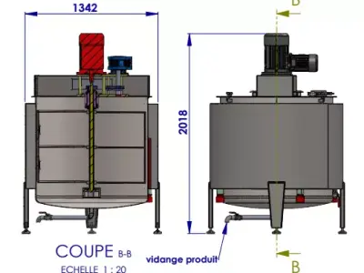 Malaxeur 1000L disperseur chauffant 3D model