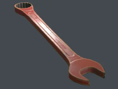 Spanner Low Poly ratchet wrench Low-poly 3D model