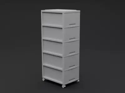 Wooden Self Low-poly 3D model