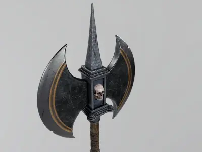 Axe-Skull Low-poly 3D model