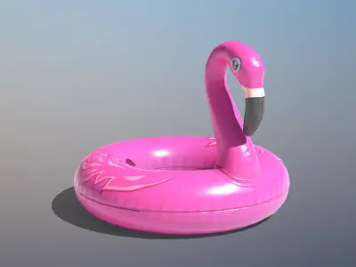 Inflatable Pink Flamingo Toy - PRO Edition Low-poly 3D model