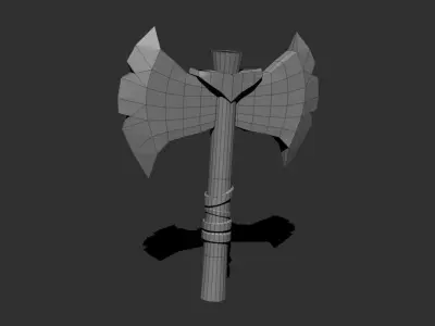 Stylized Weapon Axe fire element Low-poly 3D model