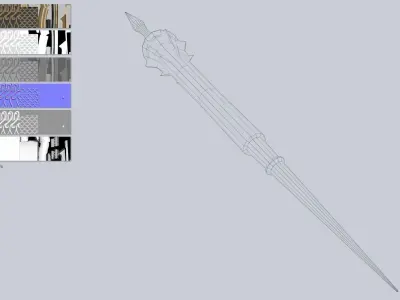 Fantasy lance Low-poly 3D model