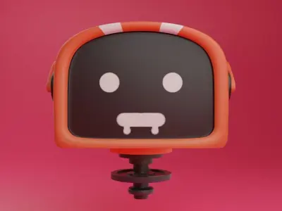 Robot Cartoon IA Low-poly 3D model