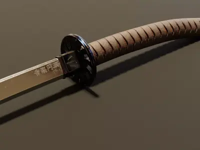 Game-Ready Katana Sword PBR Low Poly Low-poly 3D model