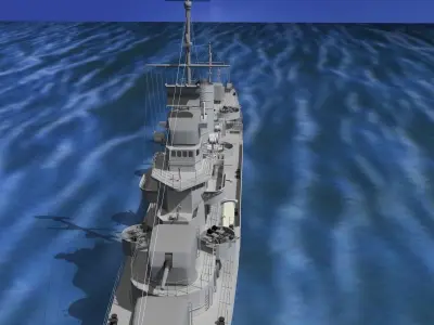 Gleaves Class Destroyer USS McCook DD496 3D model