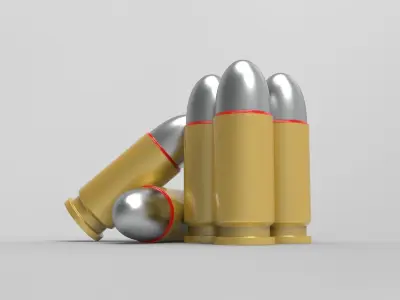 Bullet group of bullets Low-poly 3D model