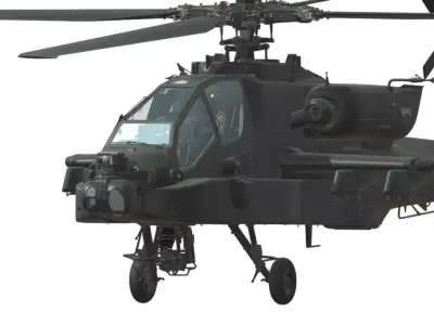 AH64D Apach Attack Helicopter Low-poly 3D model