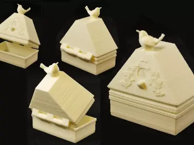 Bluebird of Happiness Antique Ring Box 3D print model