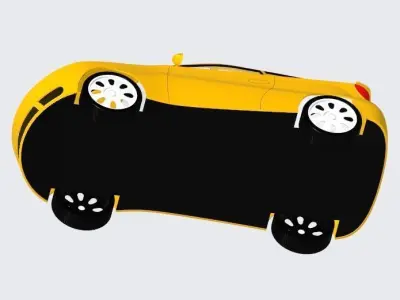 A free car model in yellow Free 3D model