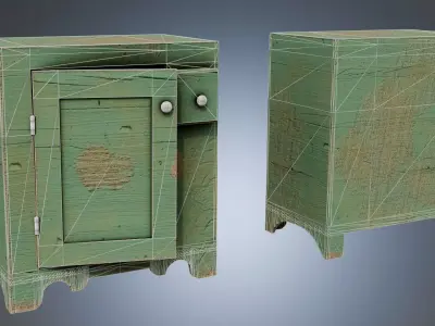 Vintage Cupboard Pack Low-poly 3D model