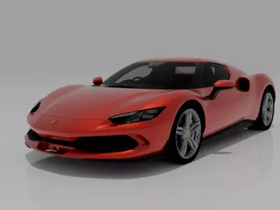 Ferrari 296 GTB 2023 Game and Cinematic Ready Realistic Low-poly 3D model purchase