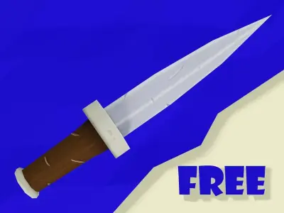 Cartoon Dagger Free low-poly 3D model