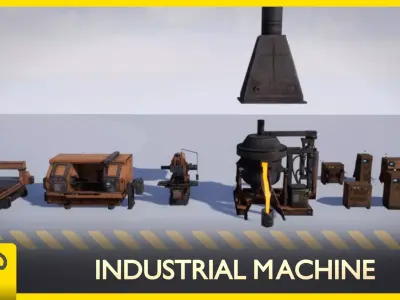 Industrial Machine Low-poly 3D model