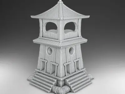 Stylized Japanese Acrhitecture Set Part 2 3D print model
