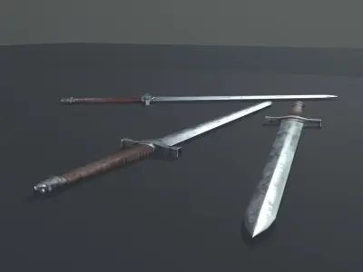 Sword - PBR game ready 3d weapon Low-poly 3D game ready model Low-poly 3D model