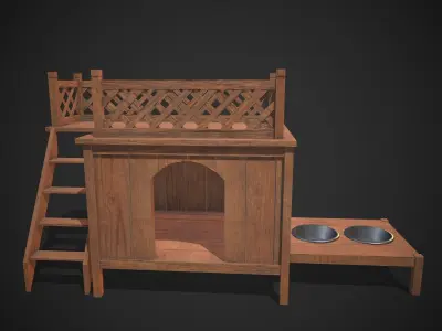 Dog Kennel Low-poly 3D model