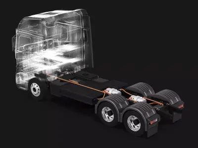 Electric Truck Chassis X-ray 3D model
