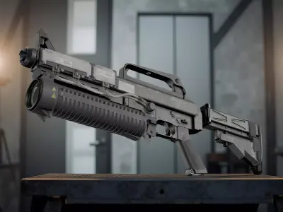 Futuristic Battle Rifle  AR-121 Model 3D model