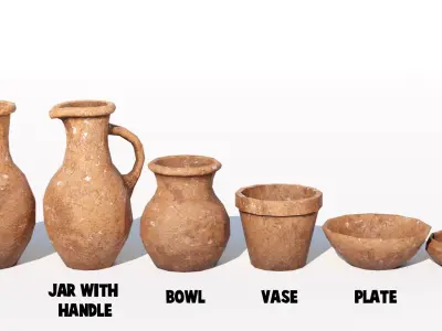 Clay Containers Low-Poly 3d models Low-poly 3D model