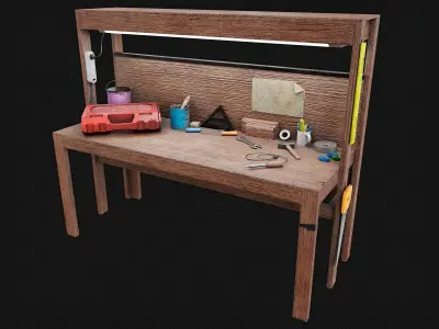 Tool Table Low-poly 3D model