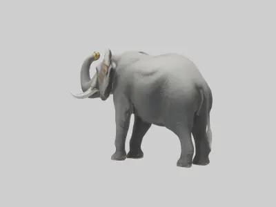 Elephant trumpeting model Low-poly 3D model
