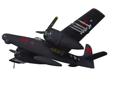 Grumman F7F Tigercat 3D model buy