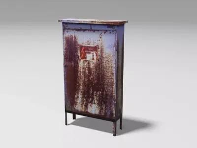 Abandoned Transformer Box Low-poly 3D model