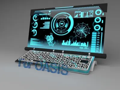 Sci-Fi holographic PC 3D model