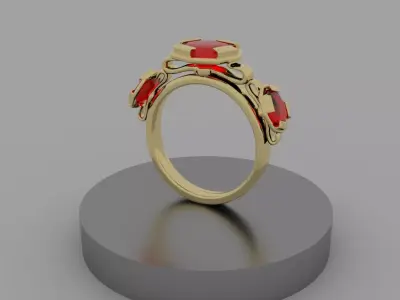 Red Stone Ring  3D model