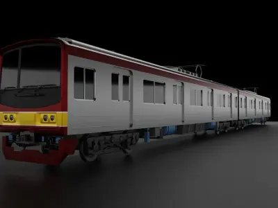 Commuter Train Low-poly 3D model