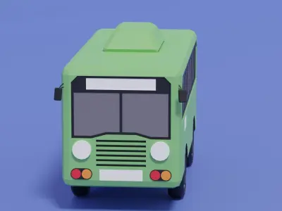Cartoon Bus Low-poly 3D model