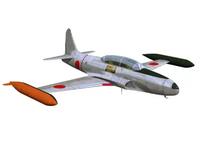 lockheed T-33 shooting star 3D model purchase