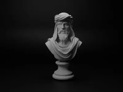 Arab Bedouin Warrior Bust Chess 3D print model get