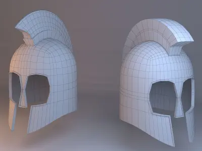 Spartan helmet low poly Low-poly 3D model
