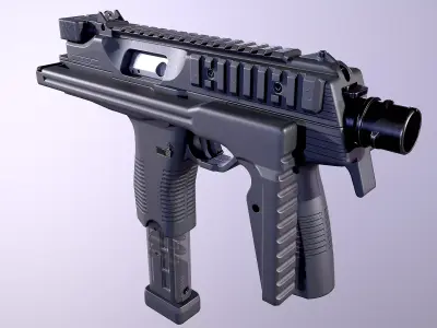 Brugger Thomet MP9 Low-poly 3D model