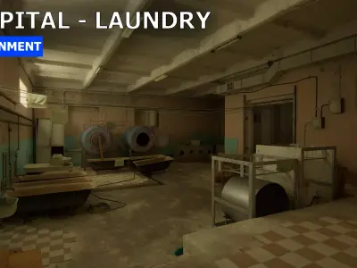 Post Soviet Hospital Laundry Low-poly 3D model
