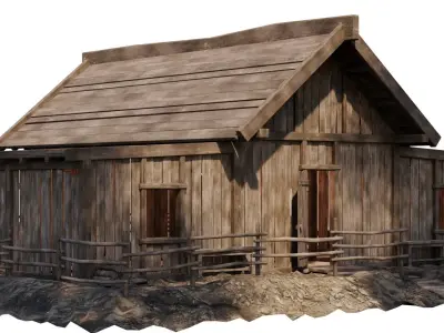 Old House 32 PBR 4K GameReady Low-poly 3D model