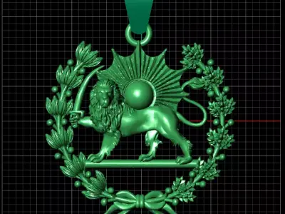 Aslan gunes kolye -lion and sun 3D print model 3D print model