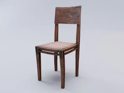 Old Wooden Chair Free low-poly 3D model
