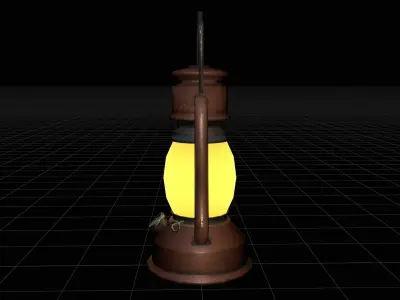 Old Lamp Low-poly 3D model