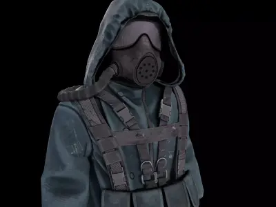 Hazmat coat suit in Stalker style Low-poly 3D model